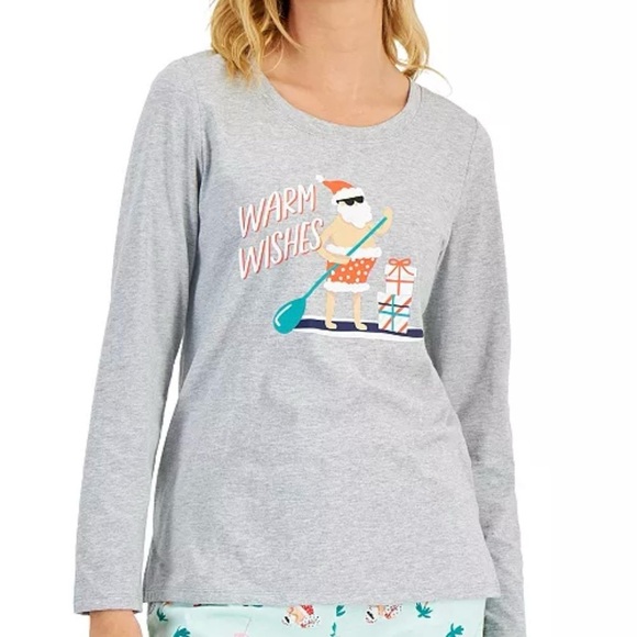 New Family Pajamas Matching Women's Tropical Santa Mix It Family Pajama Set - Picture 3 of 3